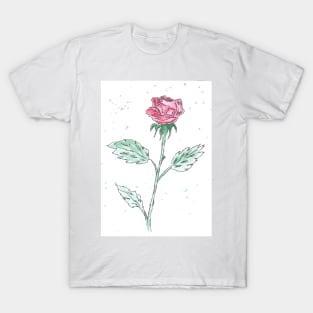 Flower rose. Summer. Holiday. Watercolor, art decoration, sketch. Illustration hand drawn modern T-Shirt